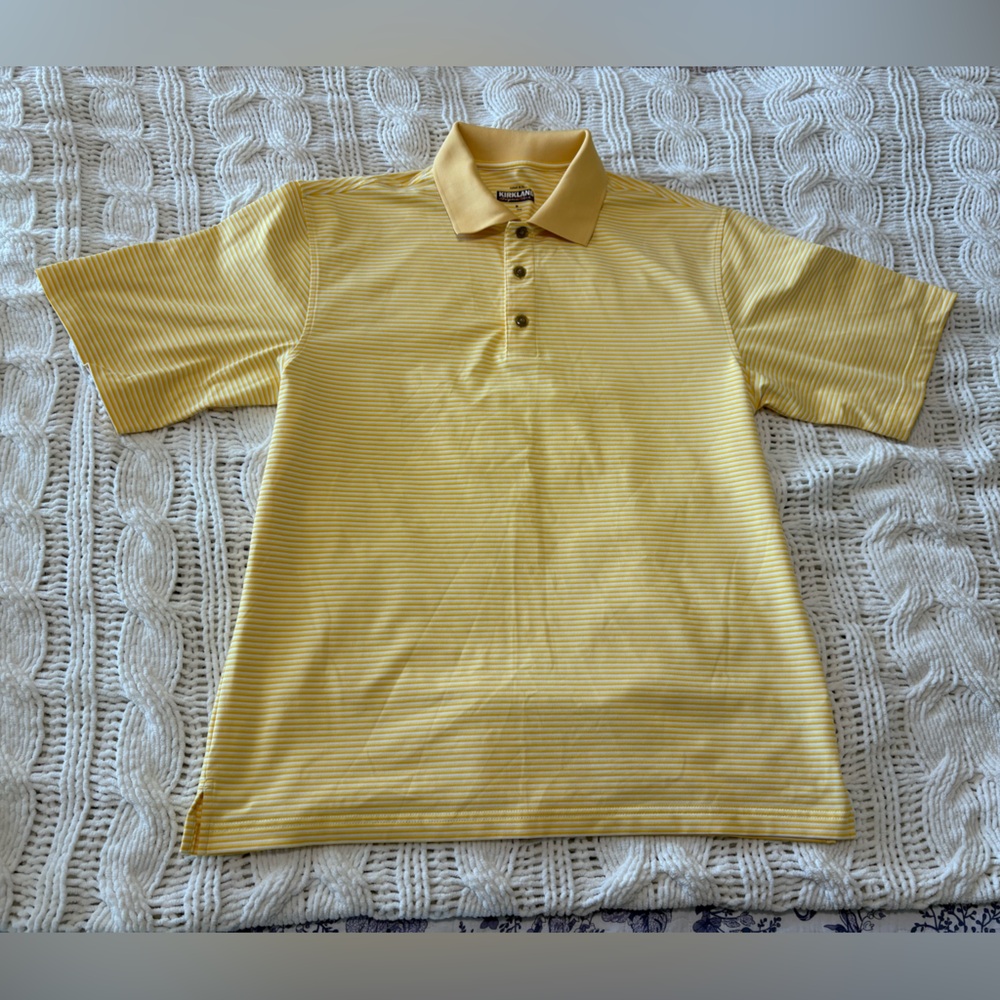 Kirkland signature Performance Polo Mens Large Orange & White Golf Size M